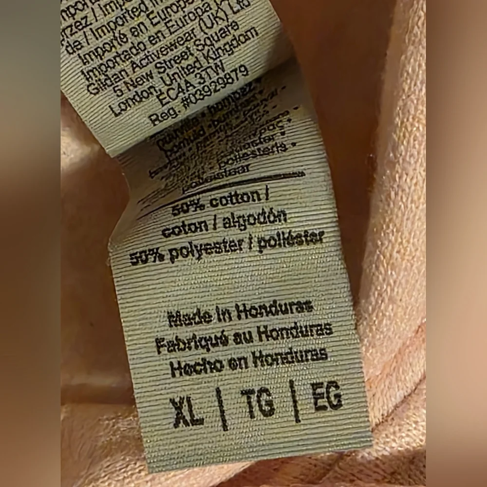 Gildan Heavy Blend "Six Foot Blonde" Pink Front Pocket Pullover Hoodie XL EUC - Picture 5 of 5